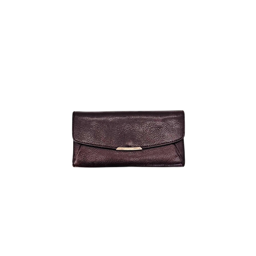 Coach Madison Slim Envelope Wallet Midnight Oak Brown Leather Gold Hardware